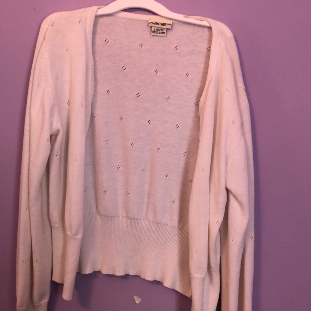 white sweater
